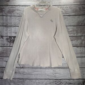 Abercrombie & Fitch Waffle Knit Sweatshirt Men's Xl Distressed Moose Embroidered